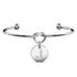 Fancy Alphabet Letter Initial Bangle in White Gold